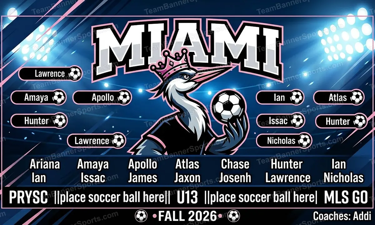 Miami soccer team banner created with AI