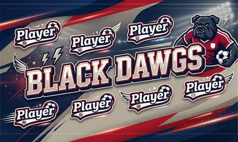Black Dawgs Soccer AI image template