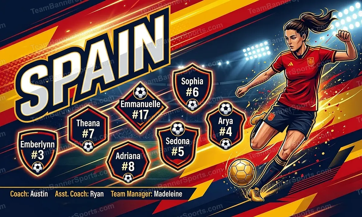 Spain soccer team banner created with AI