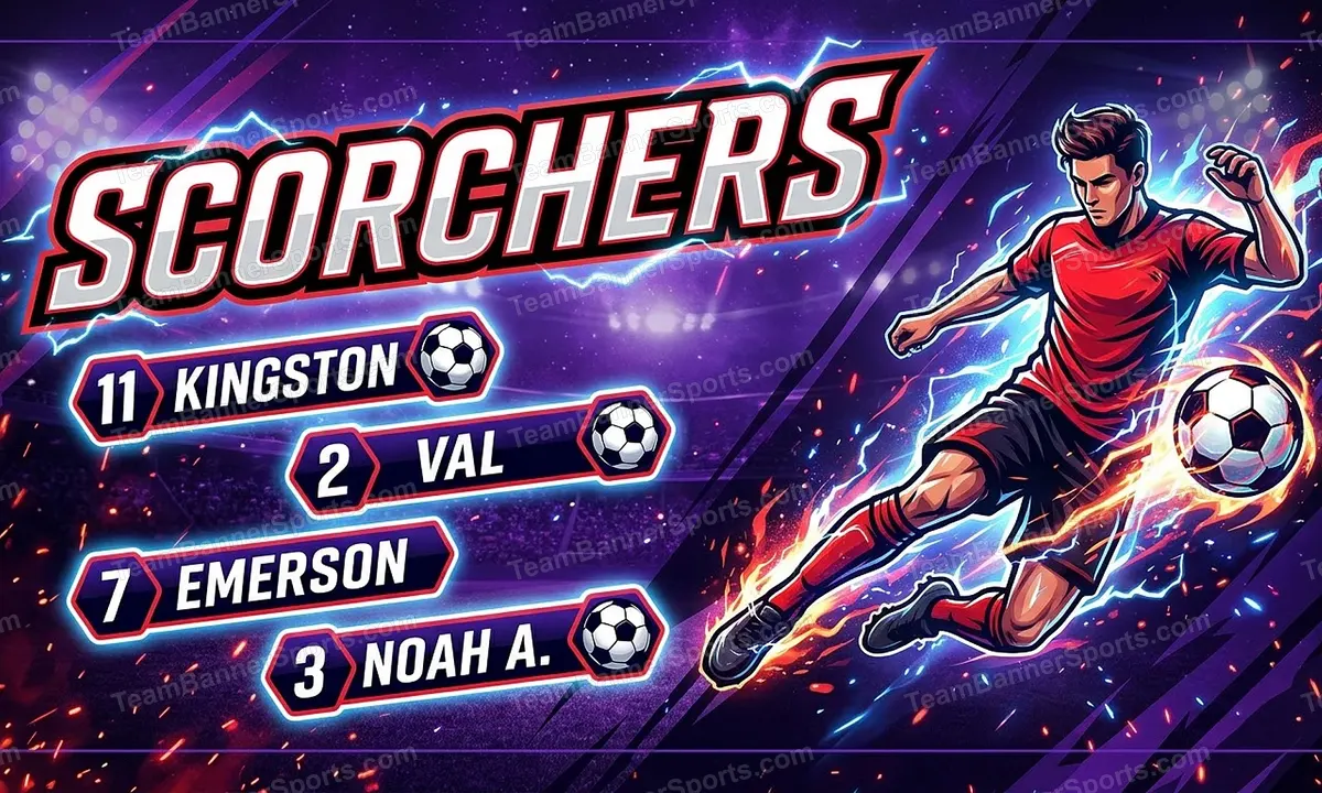 Scorchers soccer team banner created with AI