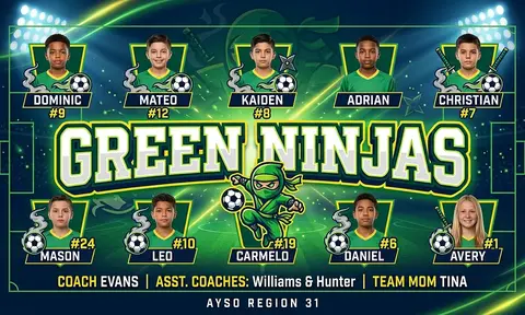 Green Ninjas Soccer AI image template