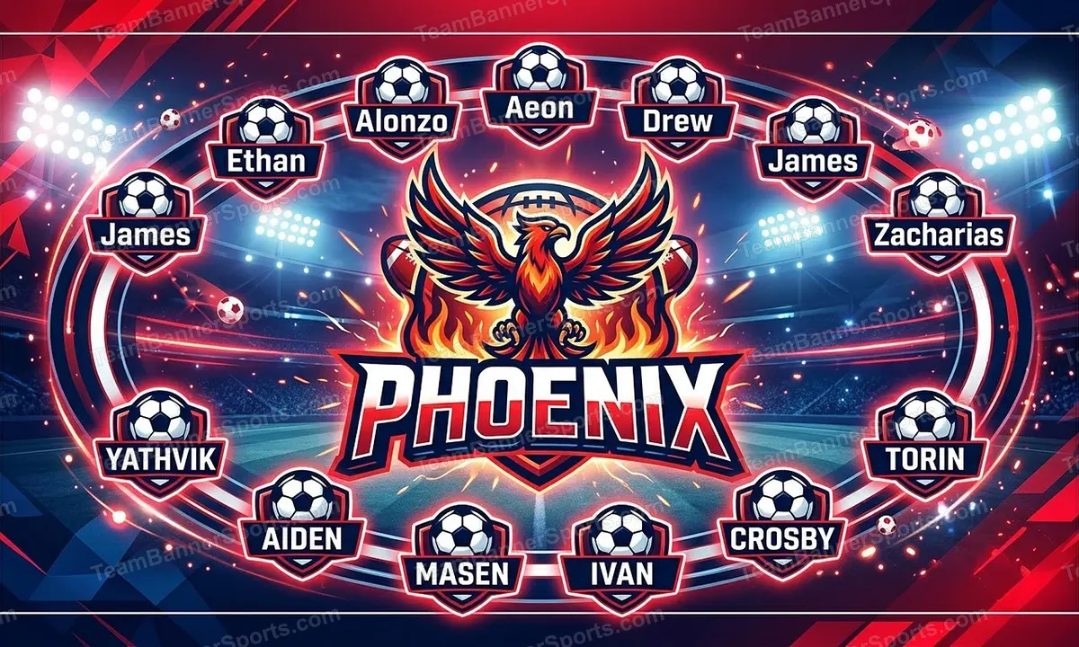 Phoenix soccer team banner created with AI