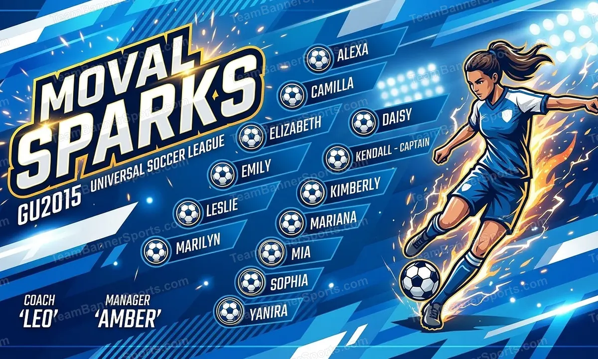 Moval Sparks soccer team banner created with AI