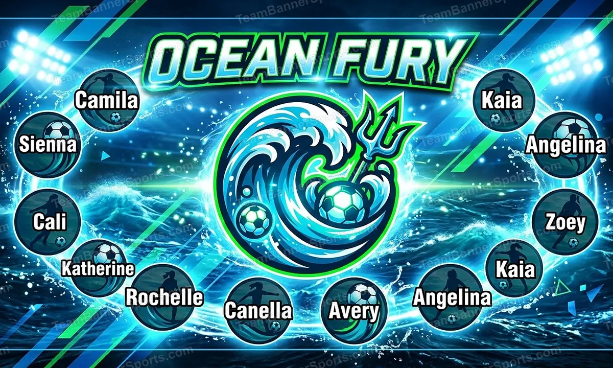 Ocean Fury soccer team banner created with AI