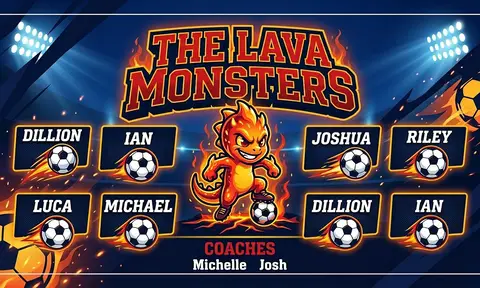 The Lava Monsters Soccer AI image template