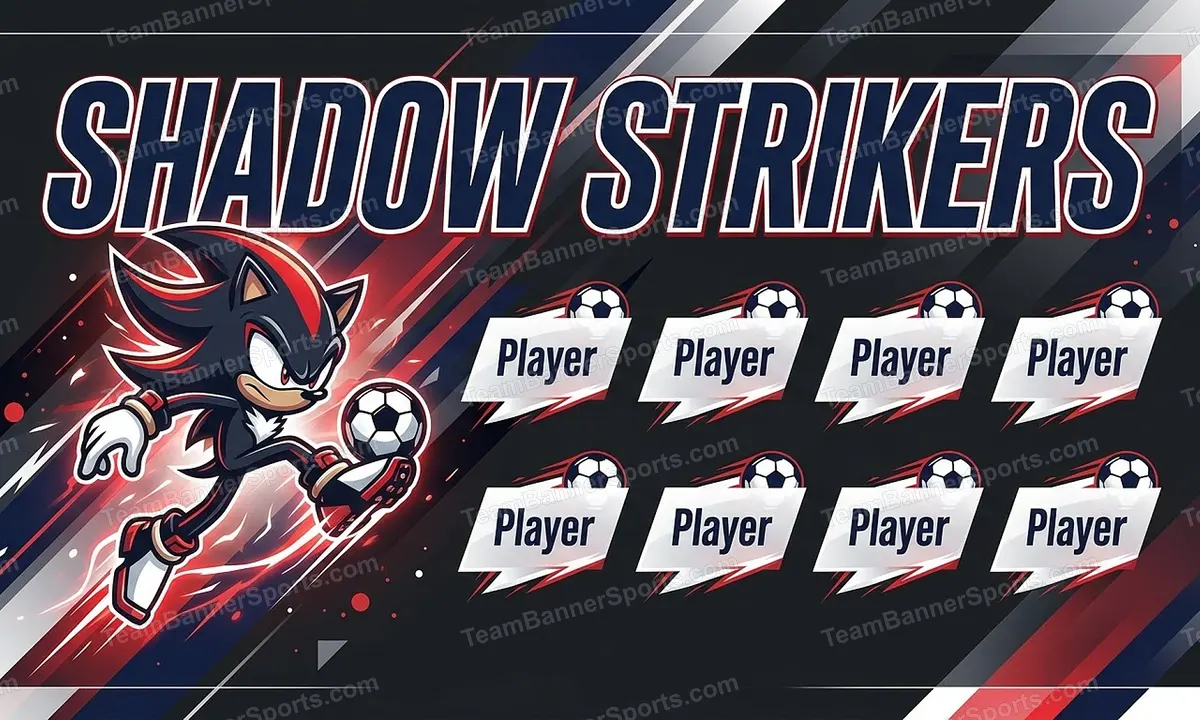 Shadow Strikers soccer team banner created with AI