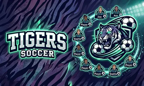 Tigers Soccer AI image template