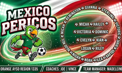 Mexico Pericos Soccer AI image template