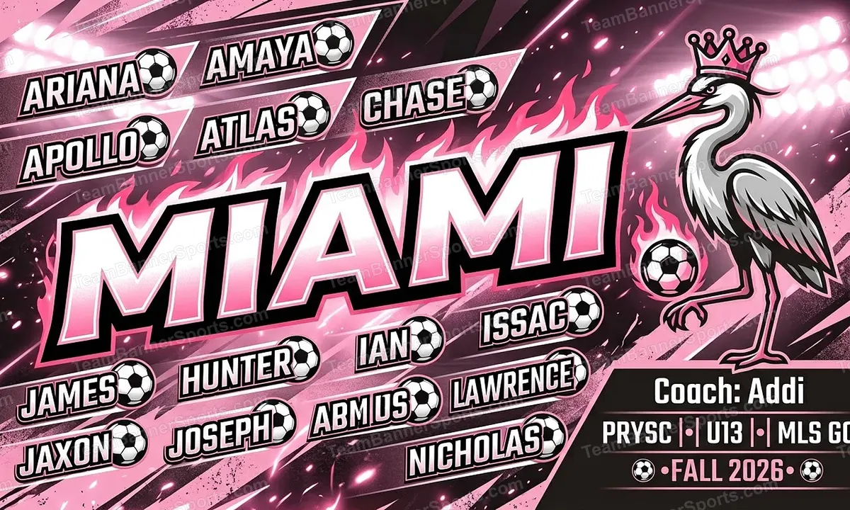 Miami soccer team banner created with AI