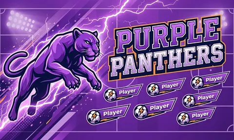 Purple panthers Soccer AI image template