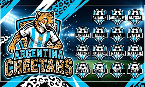 Argentina Cheetahs Soccer AI image template