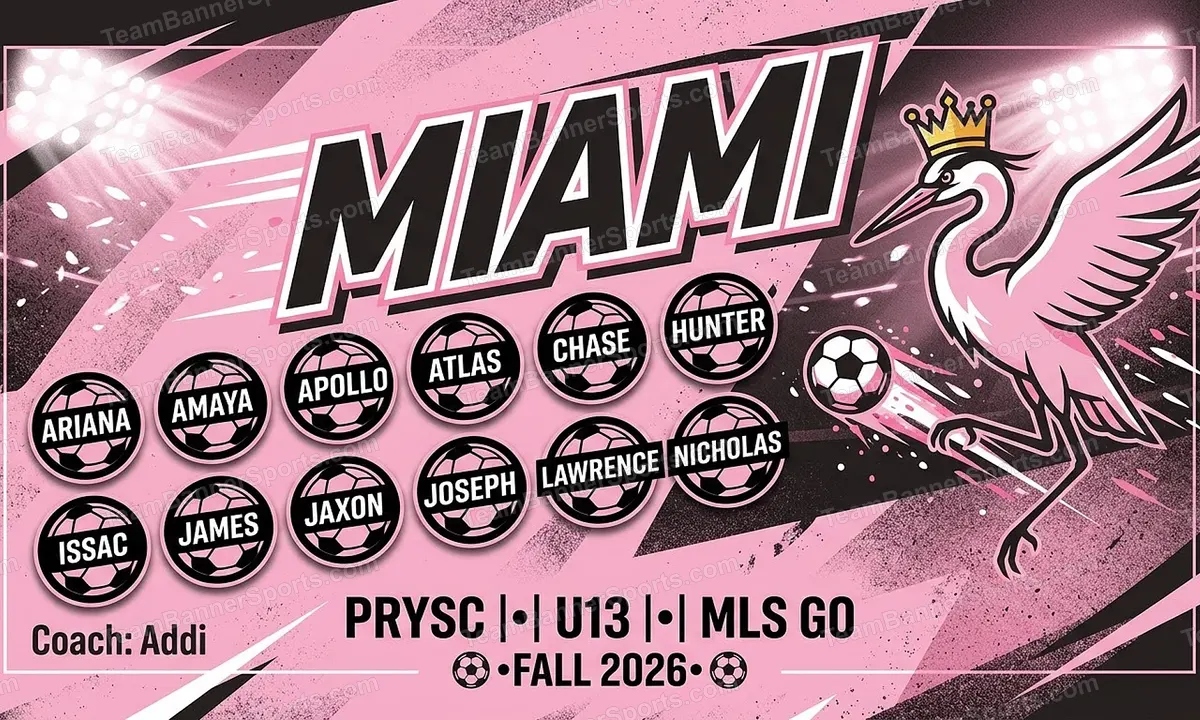 Miami soccer team banner created with AI