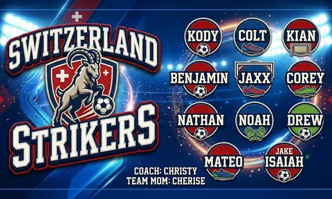 Switzerland Strikers Soccer AI image template