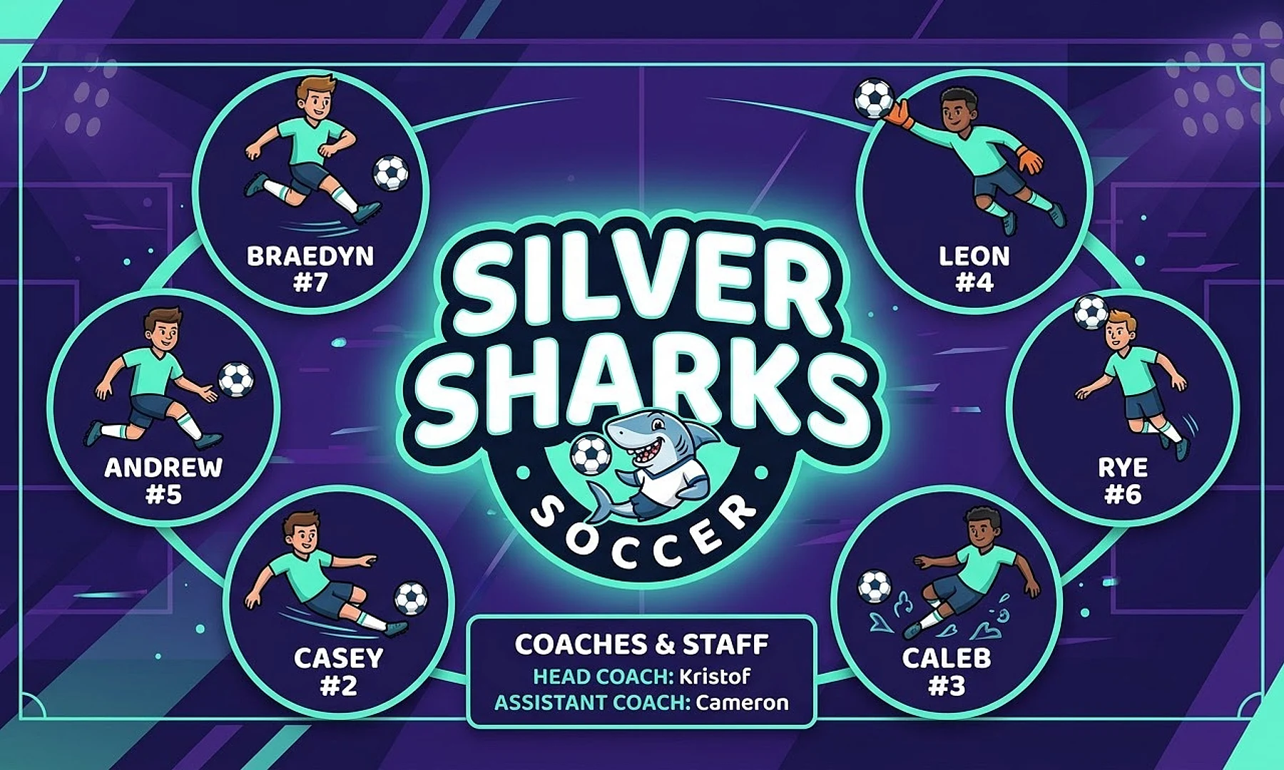 Silver Sharks Soccer AI image template