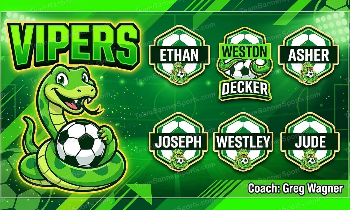 Vipers soccer team banner created with AI