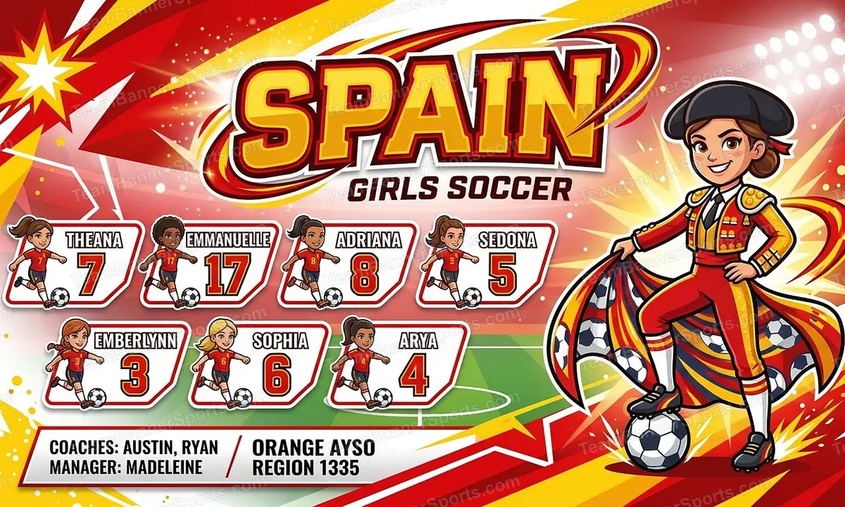 Spain soccer team banner created with AI