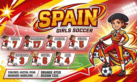 Spain Soccer AI image template