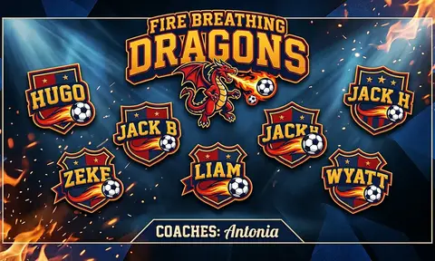 Fire breathing dragons Soccer AI image template