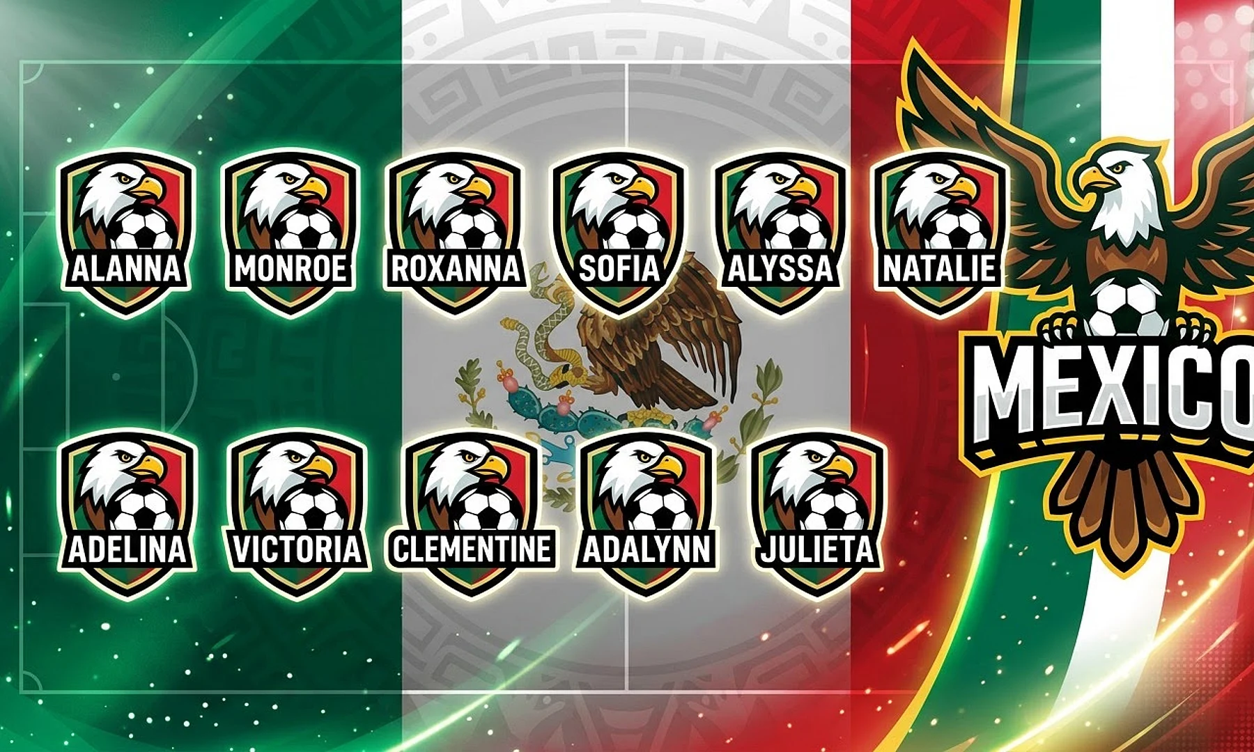 Mexico soccer team banner created with AI
