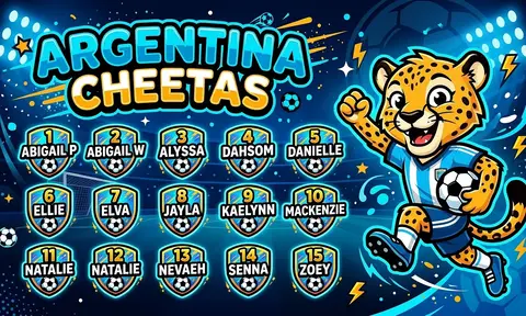 Argentina Cheetas Soccer AI image template