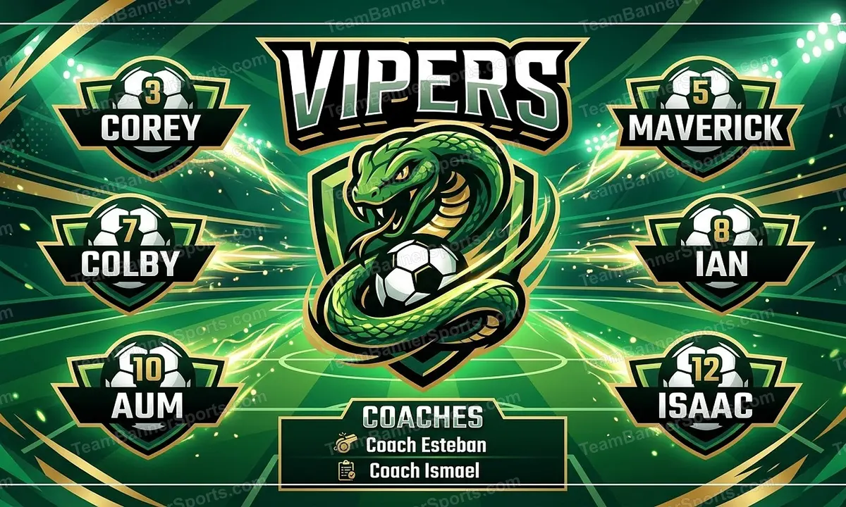Vipers soccer team banner created with AI