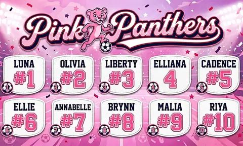 Pink Panthers Soccer AI image template