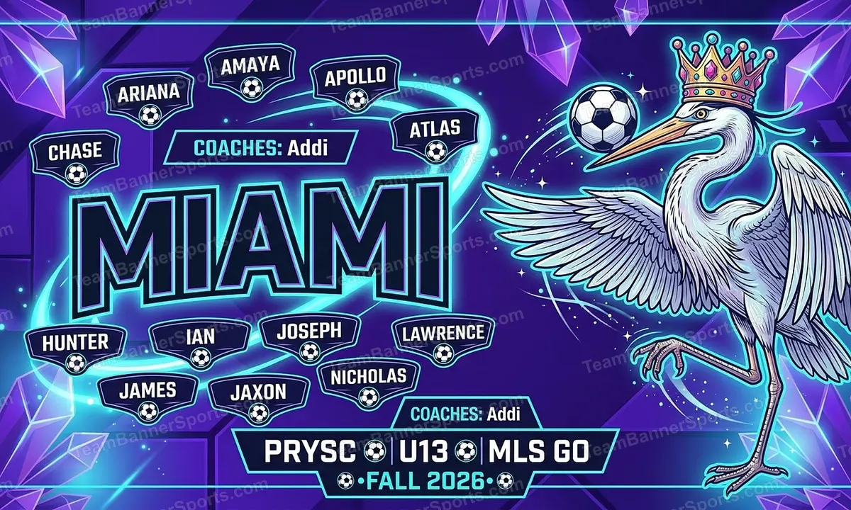 Miami soccer team banner created with AI