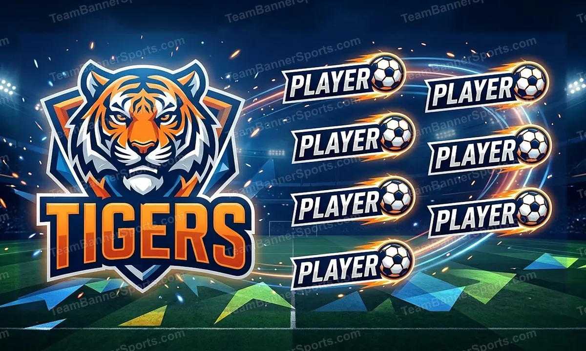 Tigers soccer team banner created with AI
