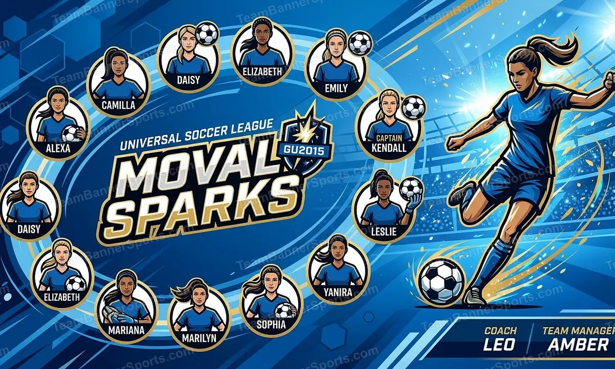 Moval Sparks soccer team banner created with AI