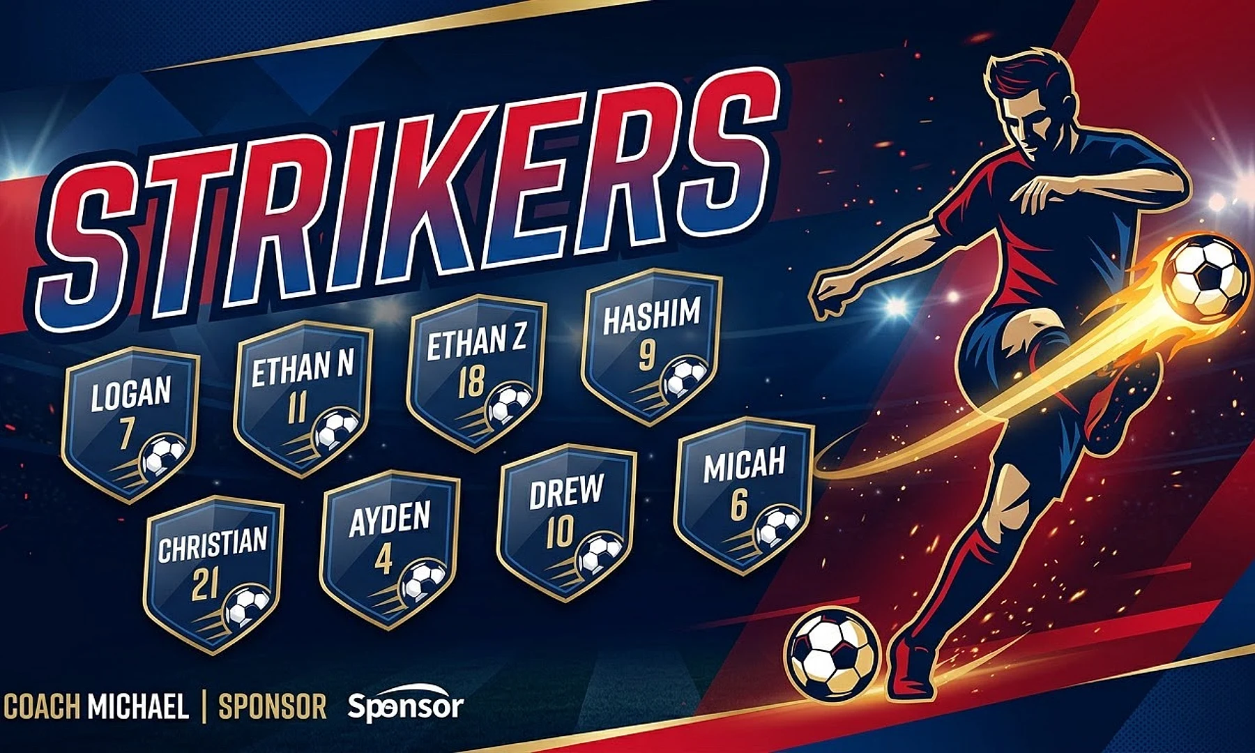 Strikers soccer team banner created with AI