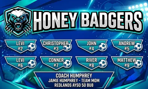 Honey Badgers Soccer AI image template