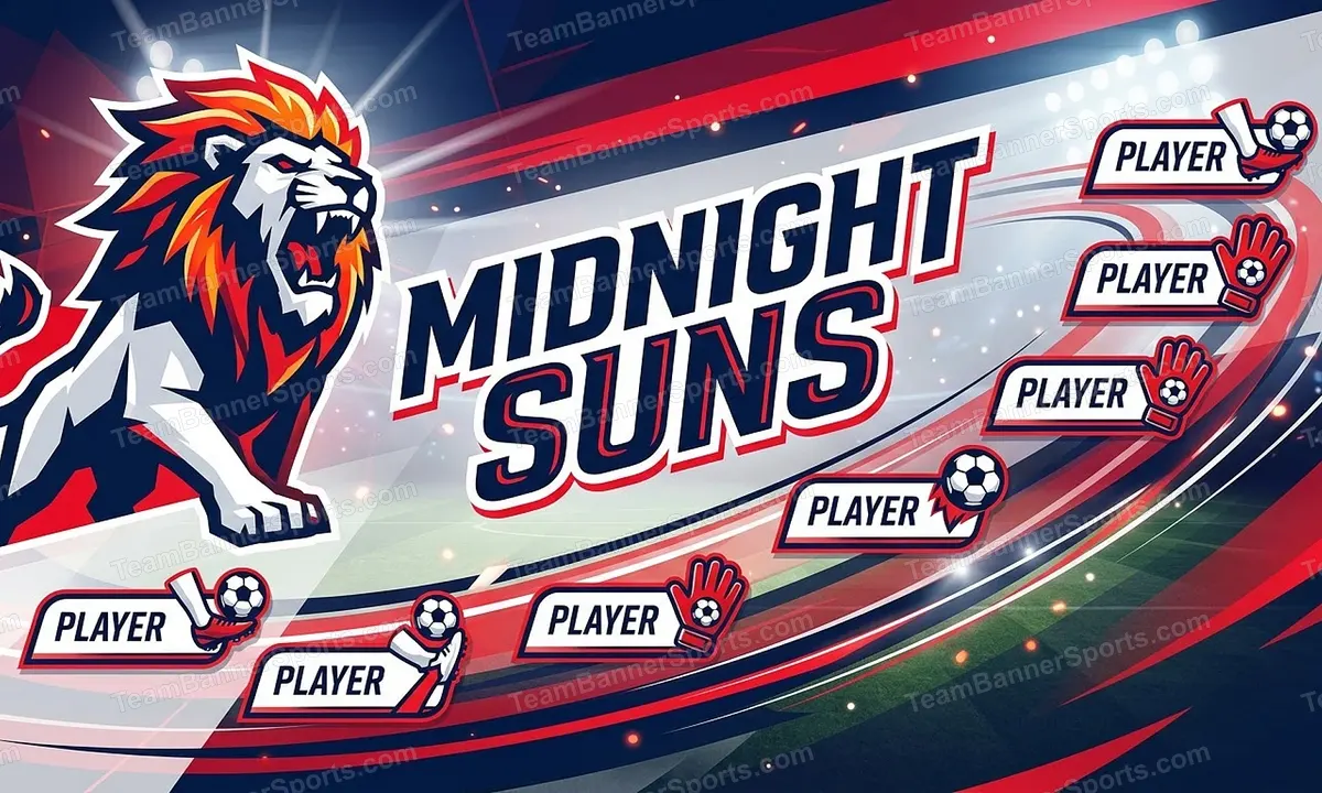Midnight Suns soccer team banner created with AI