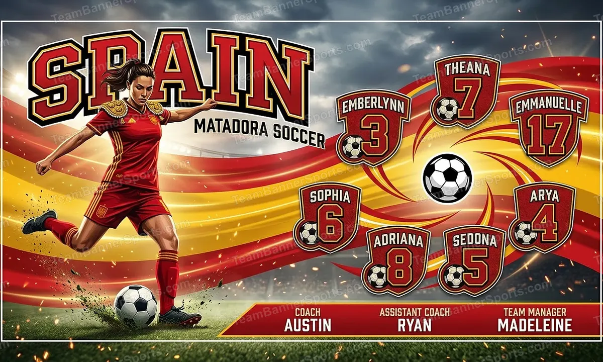 Spain soccer team banner created with AI