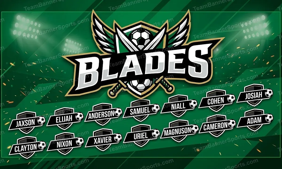 Blades soccer team banner created with AI