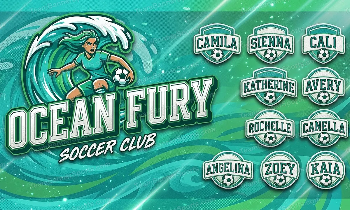 Ocean Fury soccer team banner created with AI