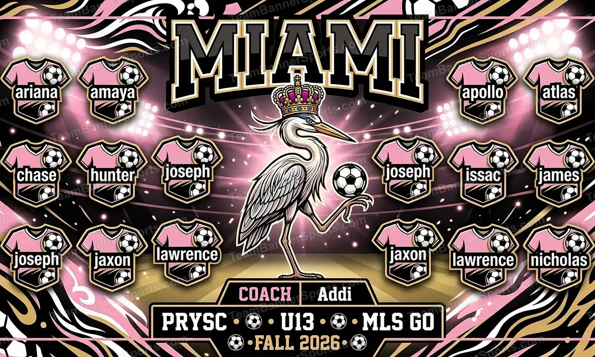 Miami soccer team banner created with AI