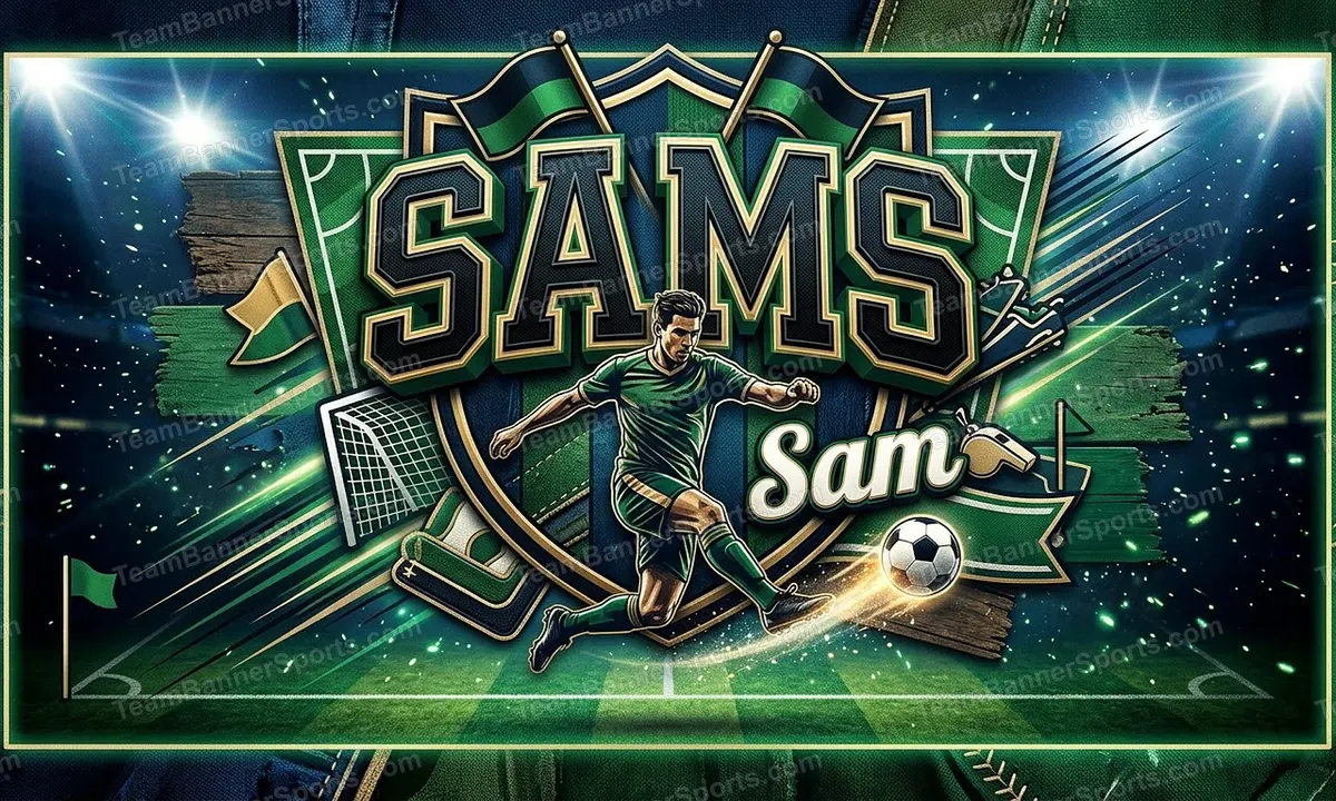 sams soccer team banner created with AI