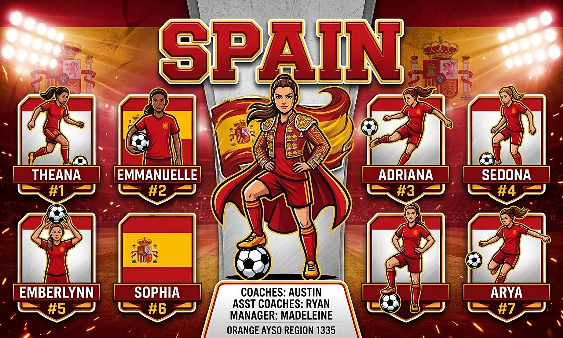 Spain soccer team banner created with AI