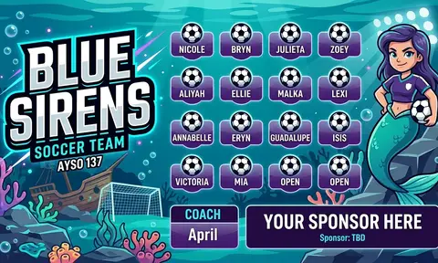 Blue Sirens Soccer AI image template