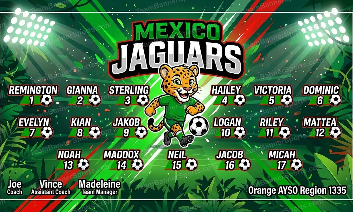 Mexico Jaguars soccer team banner created with AI