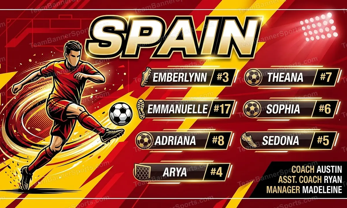 Spain soccer team banner created with AI