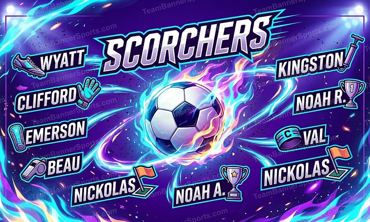 Scorchers soccer team banner created with AI