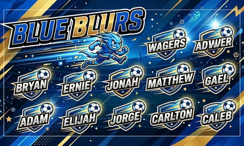 Blue Blurs Soccer AI image template