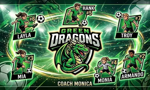 Green Dragons Soccer AI image template