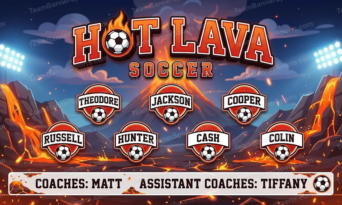 Hot Lava soccer team banner created with AI