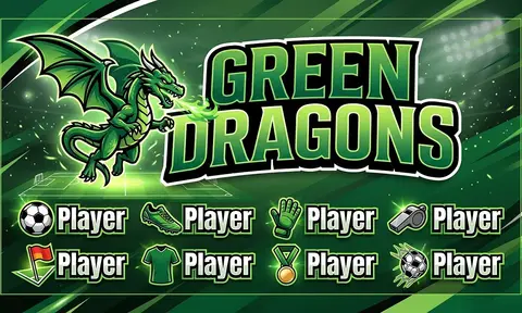 Green Dragons Soccer AI image template