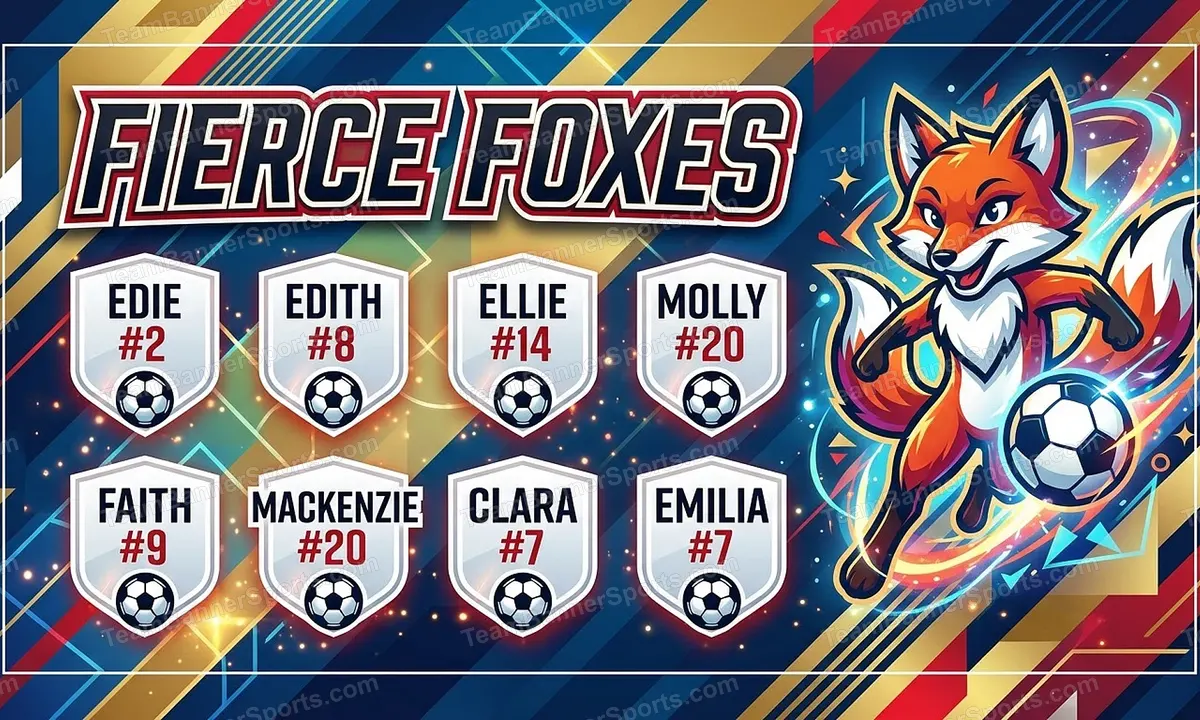 Fierce Foxes soccer team banner created with AI