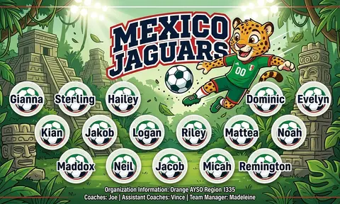 Mexico Jaguars Soccer AI image template