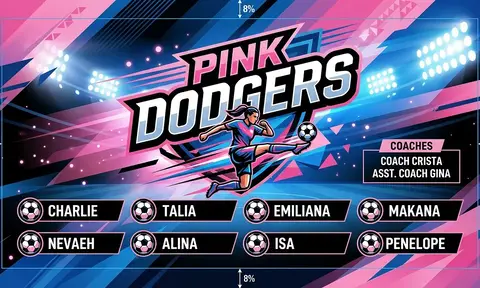 Pink Dodgers Soccer AI image template