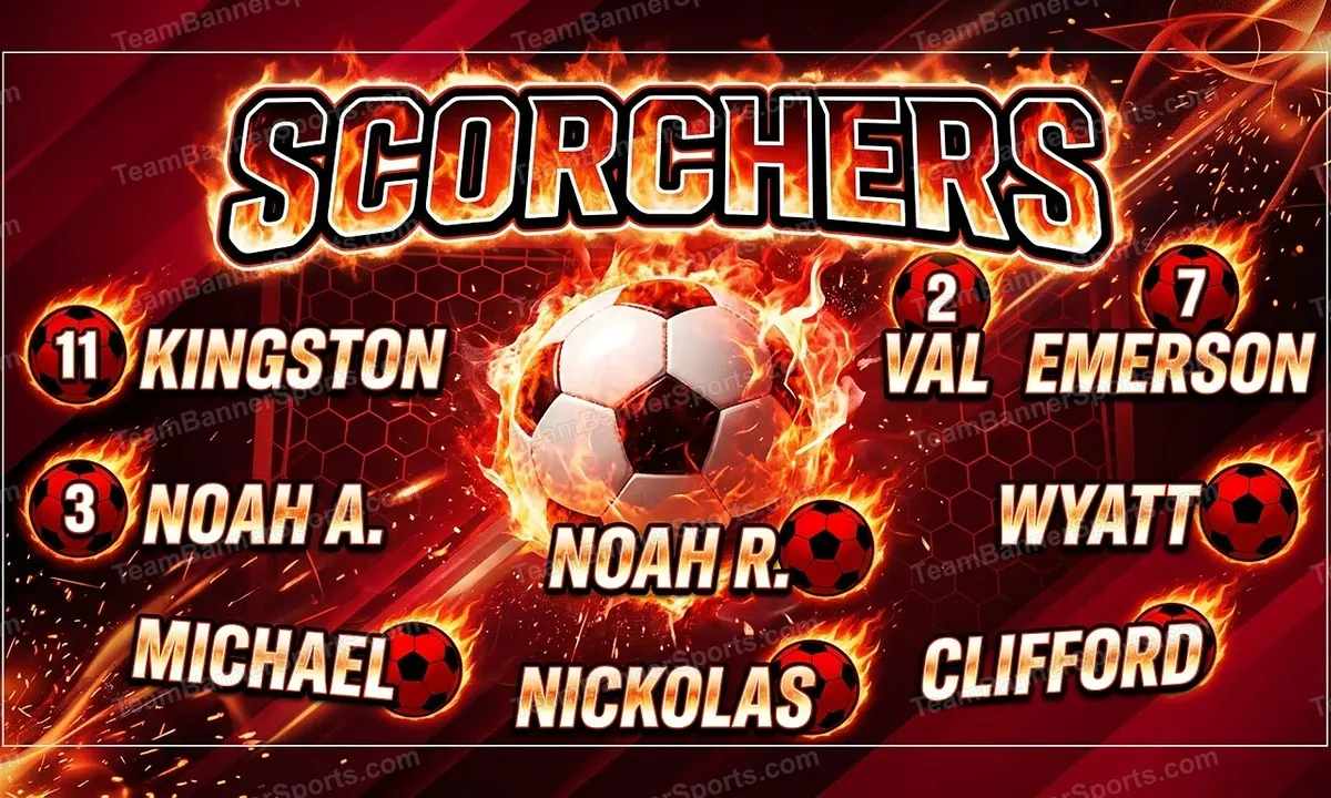 Scorchers soccer team banner created with AI